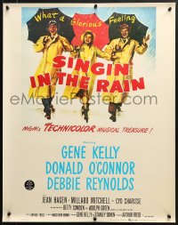 1w307 SINGIN' IN THE RAIN 22x28 commercial poster 1980s art of Gene Kelly, O'Connor & Debbie Reynolds!