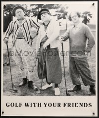 1w311 THREE STOOGES 22x26 commercial poster 1990 Moe, Larry & Curly, golf with your friends!