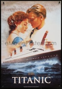 1w314 TITANIC 27x39 Dutch commercial poster 1998 Leonardo DiCaprio & Kate Winslet dance over ship!
