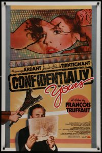 1w671 CONFIDENTIALLY YOURS 1sh 1983 Francois Truffaut's Vivement Dimanche, Fanny Ardant!