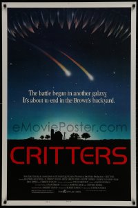 1w677 CRITTERS style B 1sh 1986 great completely different art of cast & monsters by Ken Barr!