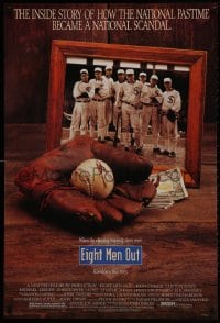 1w707 EIGHT MEN OUT 1sh 1988 John Sayles, John Cusack, Chicago Black Sox, baseball!