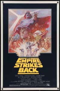 1w710 EMPIRE STRIKES BACK studio style 1sh R1981 George Lucas sci-fi classic, artwork by Tom Jung!