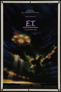 1w705 E.T. THE EXTRA TERRESTRIAL advance 1sh 1982 different spaceship in clouds art by Alvin!