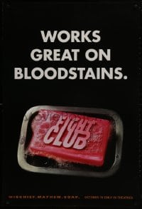 1w718 FIGHT CLUB teaser 1sh 1999 Edward Norton & Brad Pitt, works great on blood stains!