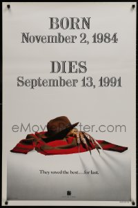 1w724 FREDDY'S DEAD style A teaser 1sh 1991 cool image of Krueger's sweater, hat, and claws!