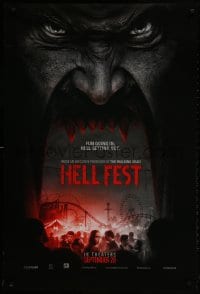 1w745 HELL FEST teaser DS 1sh 2018 very creepy carnival image, fun going in, hell getting out!