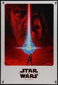 1w792 LAST JEDI teaser DS 1sh 2017 Star Wars, incredible sci-fi image of Hamill, Driver & Ridley!