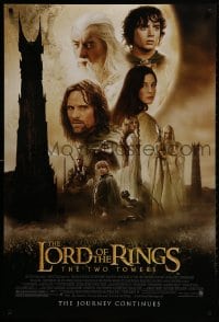 1w800 LORD OF THE RINGS: THE TWO TOWERS DS 1sh 2002 Peter Jackson epic, montage of cast!