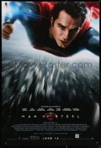1w807 MAN OF STEEL advance DS 1sh 2013 Henry Cavill in the title role as Superman flying!