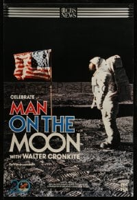1w149 MAN ON THE MOON 26x38 video poster 1989 Walter Cronkite, Dan Rather, Armstrong!