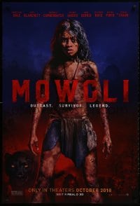 1w821 MOWGLI teaser DS 1sh 2018 Andy Serkis directed, Rudyard Kipling, outcast, survivor, legend!