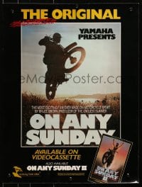 1w151 ON ANY SUNDAY 18x24 video poster R1980s Bruce Brown classic, Yamaha, motorcycle racing!