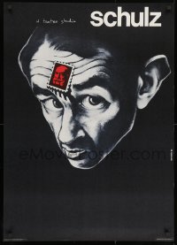 1w210 SCHULZ exhibition Polish 26x37 1983 dark Bednarski artwork of man with stamp on forehead!