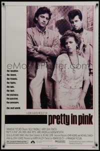 1w853 PRETTY IN PINK 1sh 1986 great portrait of Molly Ringwald, Andrew McCarthy & Jon Cryer!