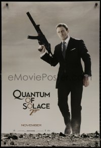 1w860 QUANTUM OF SOLACE teaser DS 1sh 2008 Daniel Craig as Bond w/silenced H&K UMP submachine gun!