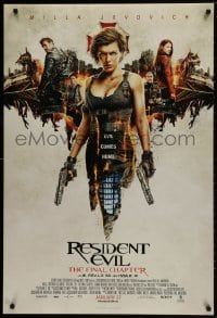 1w876 RESIDENT EVIL: THE FINAL CHAPTER advance DS 1sh 2016 image of sexiest Milla Jovavich with gun