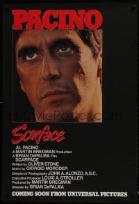 1w894 SCARFACE advance 1sh 1983 Al Pacino as Tony Montana, Brian De Palma, Oliver Stone!