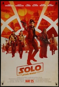 1w911 SOLO advance DS 1sh 2018 A Star Wars Story, Ron Howard, Ehrenreich, top cast, Chewbacca!