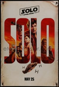 1w912 SOLO teaser DS 1sh 2018 A Star Wars Story, Ehrenreich, Clarke, Harrelson, art of top cast!