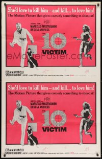 1w345 10th VICTIM 28x44 special poster 1965 Marcello Mastroianni & sexy Ursula Andress!