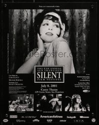 1w259 6TH ANNUAL SAN FRANCISCO SILENT FILM FESTIVAL 14x18 film festival poster 2001 Clara Bow!
