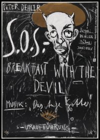 1w468 BREAKFAST WITH THE DEVIL 24x33 German stage poster 1993 art of the devil in a suit!