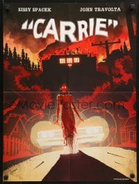 1w355 CARRIE video 18x24 special poster R2016 Stephen King, Spacek, different art by Nat Marsh!