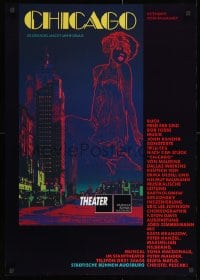 1w476 CHICAGO 24x33 German stage poster 1980s Fred Ebb and Bob Fosse, dancing, different art!