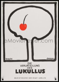 1w502 DIE VERURTEILUNG DES LUKULLUS 23x32 East German stage poster 1989 Bertolt Brecht play, wild!
