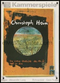 1w503 DIE WAHRE GESCHICHTE DES AH Q 23x32 East German stage poster 1983 Christoph Hein, cool art!