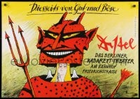 1w505 DIESSEITS VON GUT UND BOSE 24x33 German stage poster 1990s devil and angel by Vonderwerth!