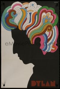 1w164 DYLAN 22x33 music poster 1967 colorful silhouette art of Bob by Milton Glaser!