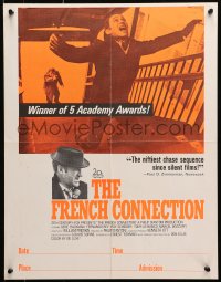 1w378 FRENCH CONNECTION 17x22 special poster 1971 Gene Hackman in movie chase, William Friedkin!