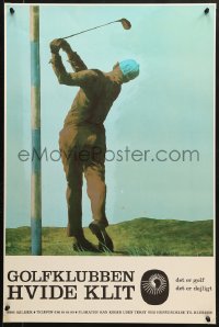 1w385 GOLFKLUBBEN HVIDE KLIT 19x29 Danish special poster 1960s art of a golfer in mid-swing!