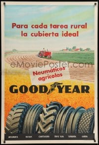 1w020 GOODYEAR far tractor style 30x44 Argentinean advertising poster 1950s cool vintage art!