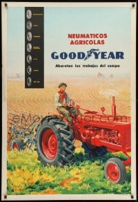 1w022 GOODYEAR near tractor style 30x44 Argentinean advertising poster 1950s cool vintage art!
