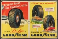 1w018 GOODYEAR 3 truck style 30x44 Argentinean advertising poster 1950s cool vintage art!