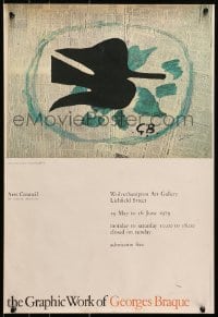 1w231 GRAPHIC WORK OF GEORGES BRAQUE 17x24 English art exhibition 1979 Oiseau dans Feuillage!