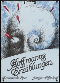1w522 HOFFMANNS ERZAHLUNGEN 23x32 East German stage poster 1988 Jacques Offenbach, Tauzgua art!