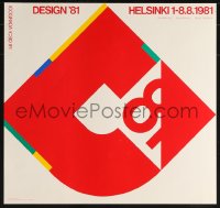 1w232 ICO-D 17x18 Finnish museum/art exhibition 1981 cool design and art by Martti Mykkanen!