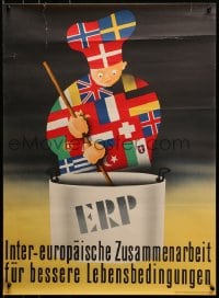 1w389 INTER-EUROPAISCHE ZUSAMMENARBEIT FUR BESSERE LEBENSBEDINGUNGEN 22x30 Dutch poster 1940s