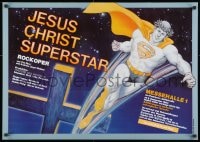 1w529 JESUS CHRIST SUPERSTAR 23x33 German stage poster 1984 Rice and Webber, different Superman art!