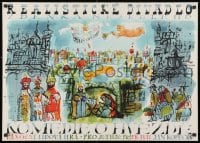 1w536 KOMEDIE O HVEZDE 23x32 Czech stage poster 1970s great religious-themed artwork!