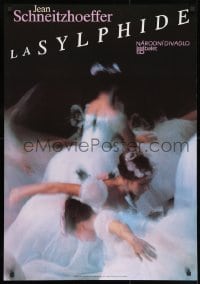 1w541 LA SYLPHIDE 26x37 Czech stage poster 1989 Herman Von Lovenskiold, ballerinas by Milan Kinci!