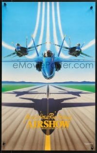 1w402 MAXWELL HOUSE ROSE FESTIVAL AIRSHOW 17x27 special poster 1990 Blue Angels in the F18 Hornet!