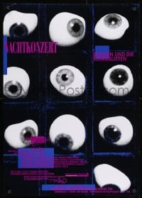 1w186 NACHTKONZERT 23x33 German music poster 1996 wild artwork images of eyeballs!