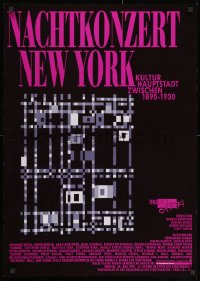 1w187 NACHTKONZERT NEW YORK 24x33 German music poster 1995 wild artwork and cool pink letters!