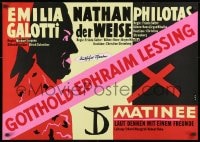 1w557 NATHAN DER WEISE/PHILOTAS 23x32 East German stage poster 1987 Gotthold Ephraim Lessing play!