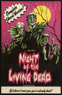 1w411 NIGHT OF THE LIVING DEAD 11x17 special poster R1978 George Romero zombie classic, New Line!